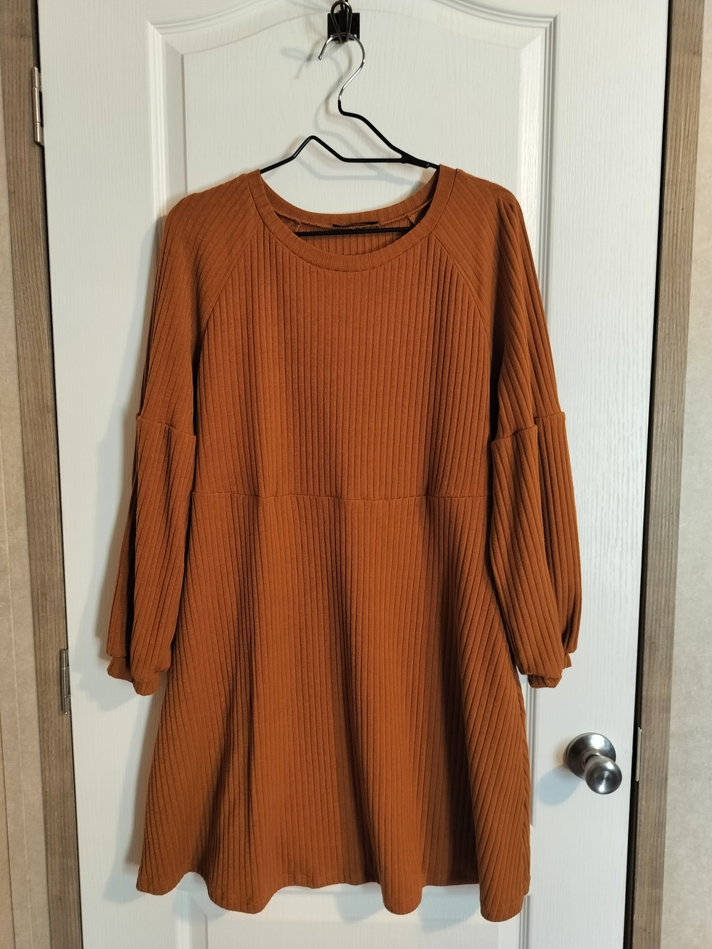 Shein Curve Ribbed Rusty Pumpkin Orange Sweater Dress - Size 0XL
